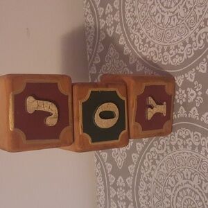 Wooden word blocks.